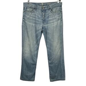 7 For All Mankind 7FAM Mens Slouchy Fit Button Fly Jeans Light Wash sz 36 x 31